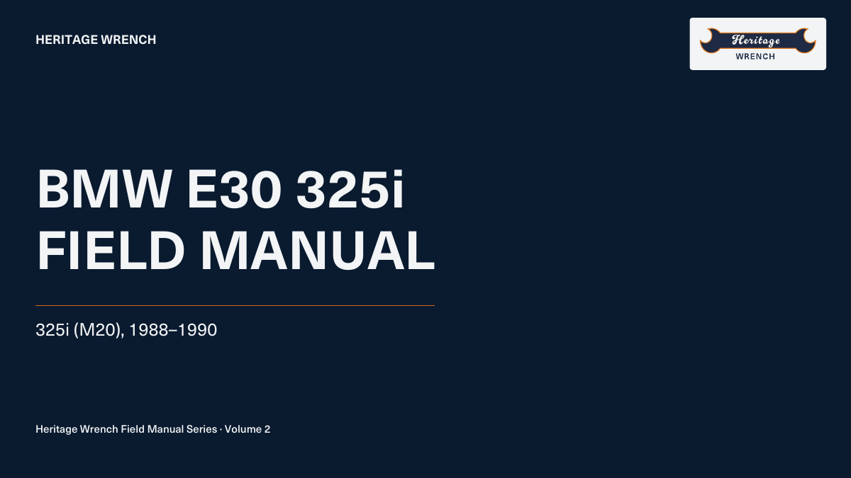 BMW E30 325i Field Manual cover